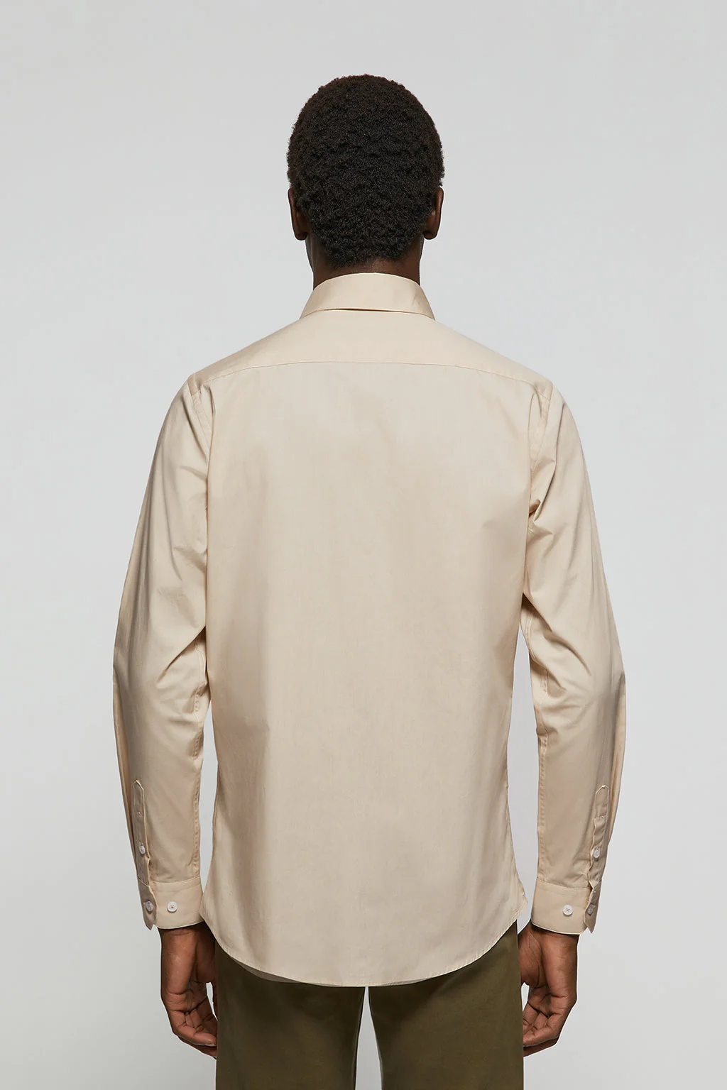 Beige slim-fit poplin shirt with Rigby Go logo - Image 4