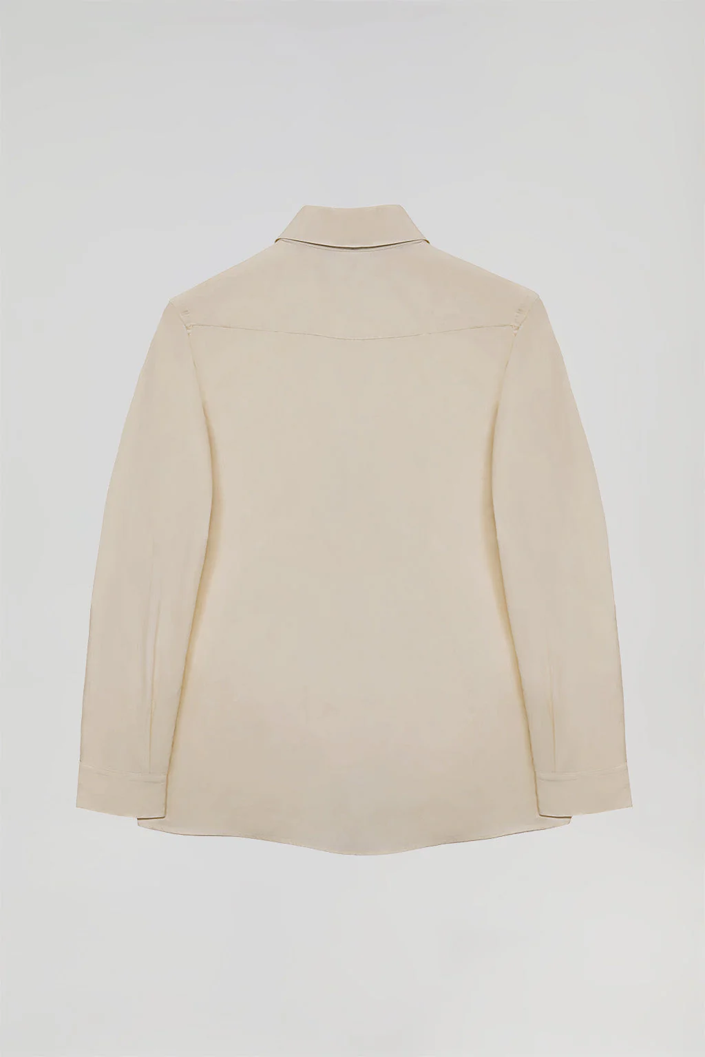 Beige slim-fit poplin shirt with Rigby Go logo - Image 9