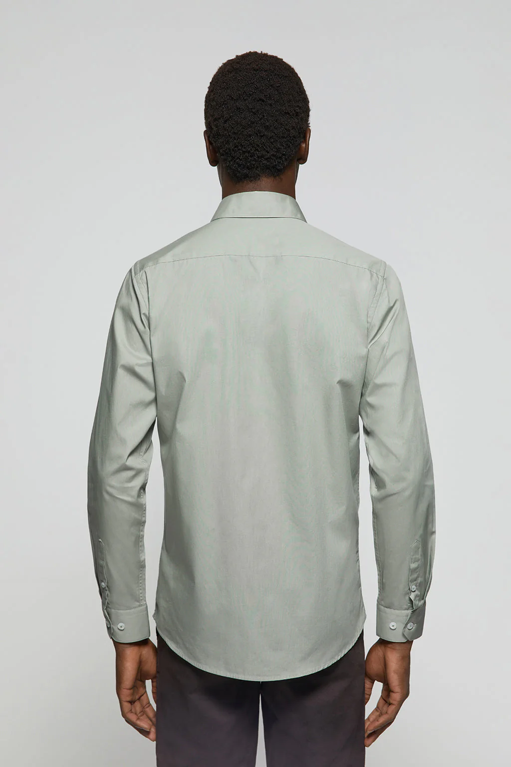 Jade-green slim-fit poplin shirt with Rigby Go logo - Image 5