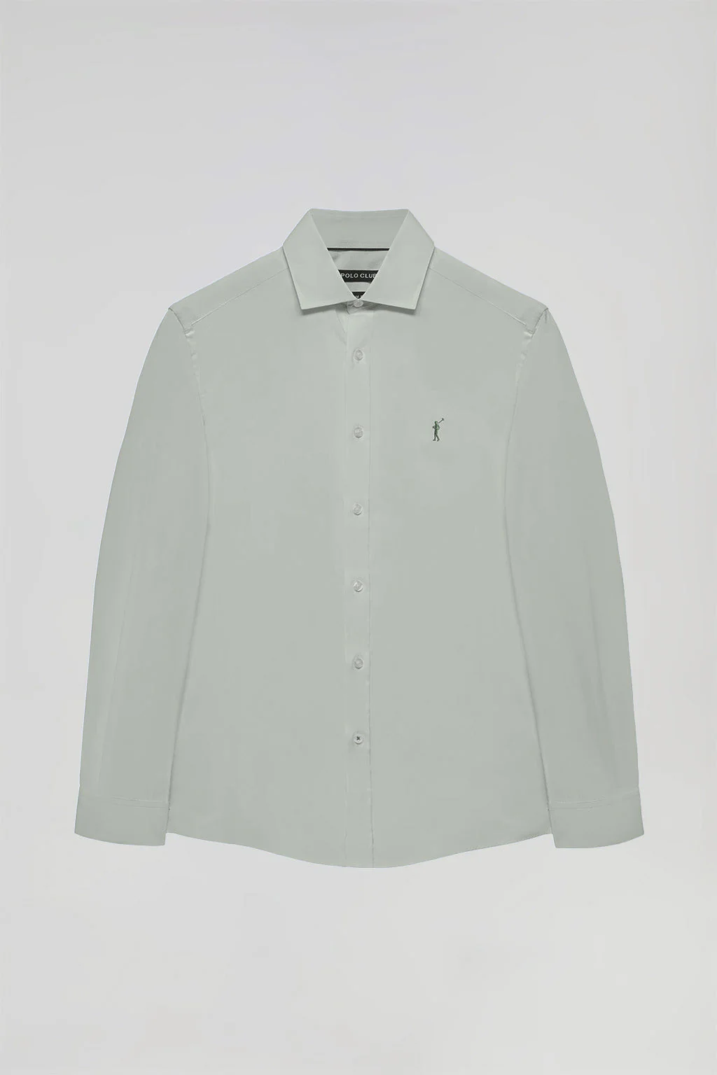 Jade-green slim-fit poplin shirt with Rigby Go logo - Image 6