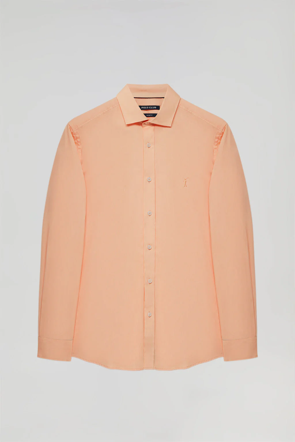 Peach slim-fit poplin shirt with Rigby Go logo - Image 11