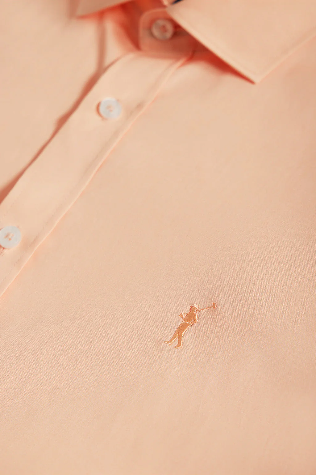Peach slim-fit poplin shirt with Rigby Go logo - Image 6