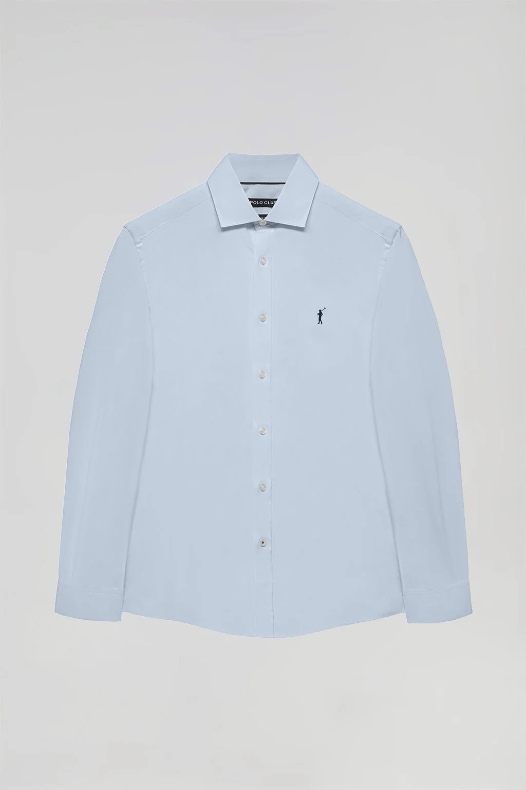 Sky-blue slim-fit poplin shirt with Rigby Go logo - Image 11