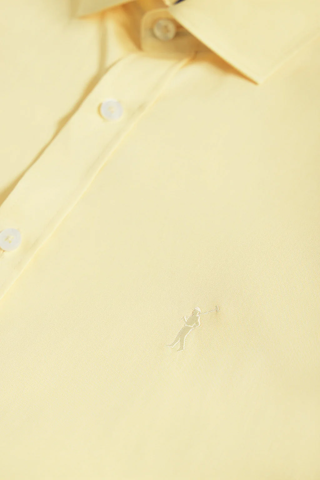 Yellow slim-fit poplin shirt with Rigby Go logo - Image 6