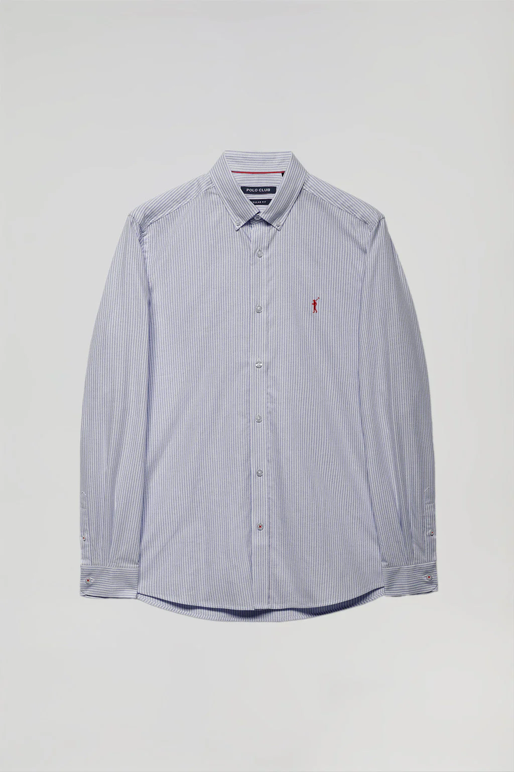 Navy-blue striped Oxford shirt with Rigby Go logo - Image 11