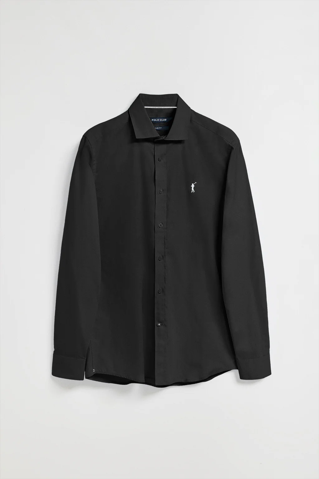 Black slim-fit poplin shirt with Rigby Go embroidered logo - Image 9