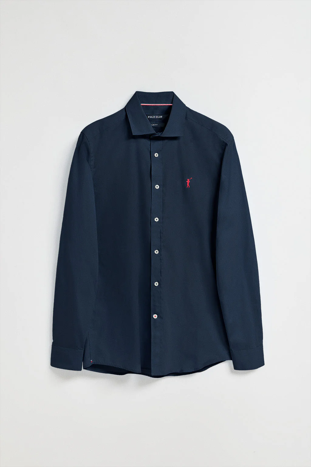 Navy-blue slim-fit poplin shirt with Rigby Go embroidered logo - Image 8