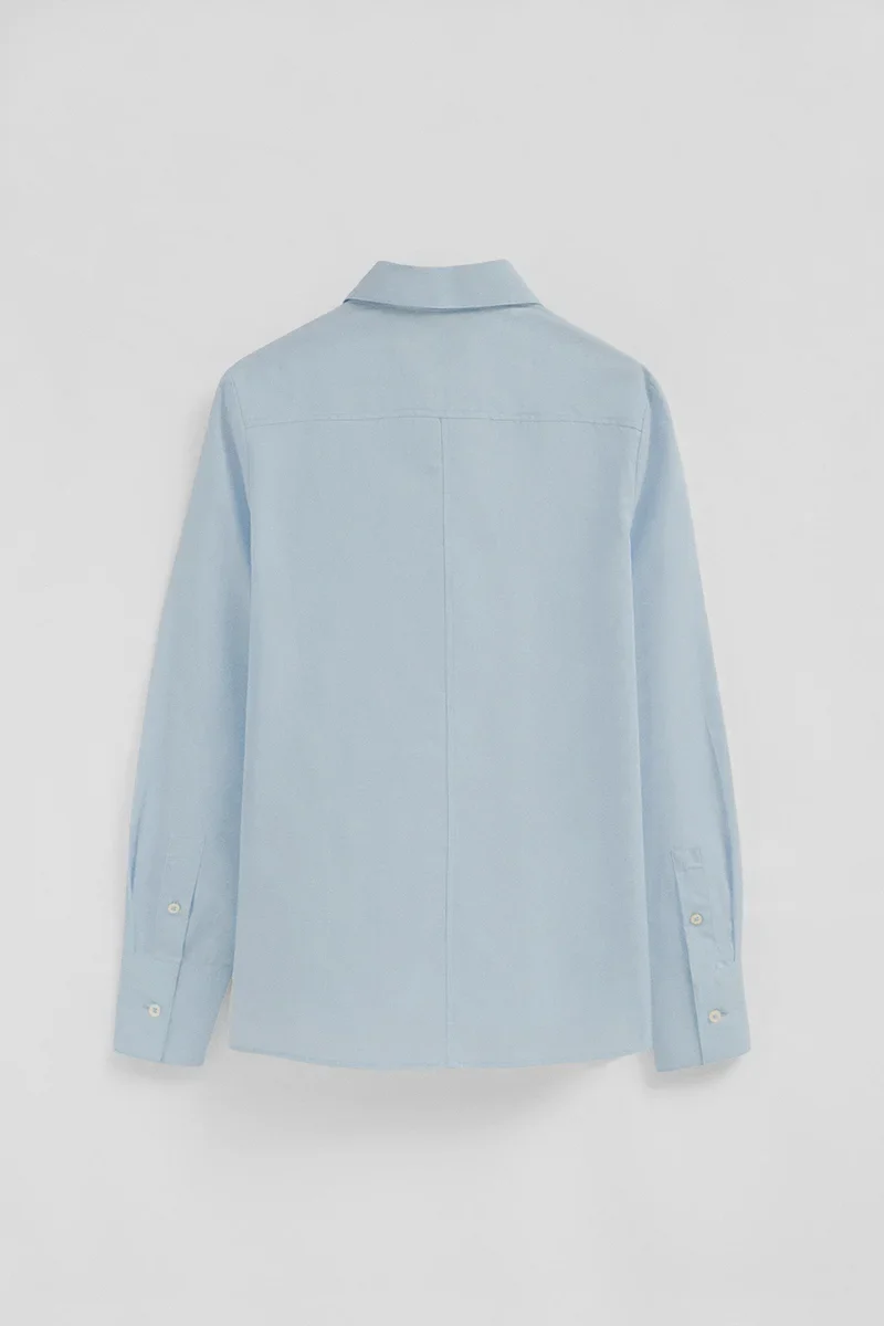 Light-blue slim-fit poplin shirt with Rigby Go embroidery - Image 8