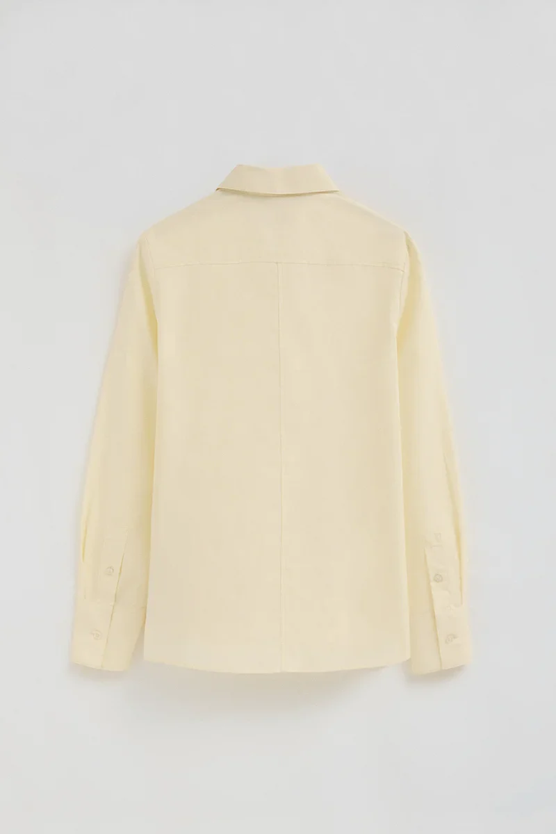 Pastel-yellow slim-fit poplin shirt with Rigby Go embroidery - Image 8