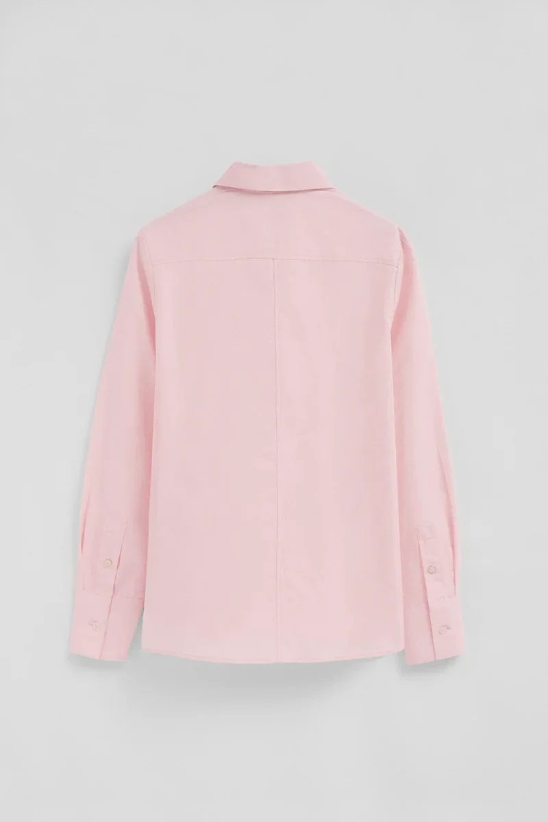 Pink slim-fit poplin shirt with Rigby Go embroidery - Image 7