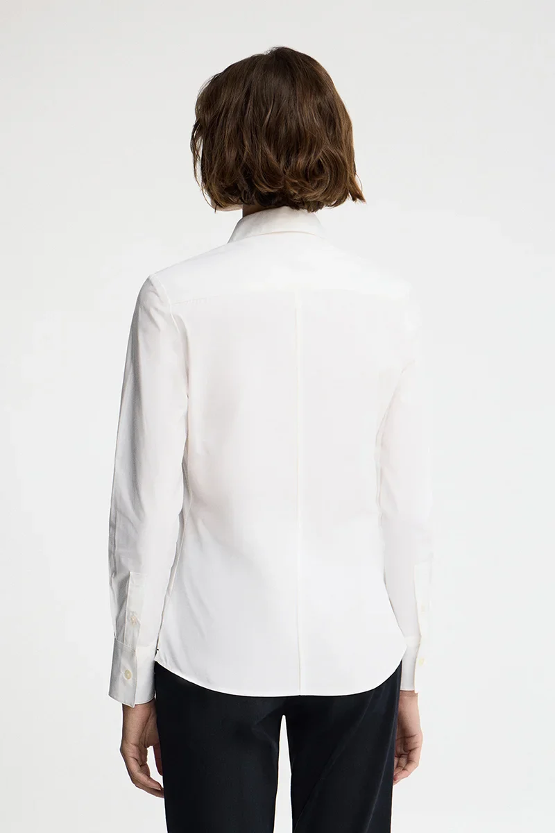 White slim-fit poplin shirt with Rigby Go embroidery - Image 5