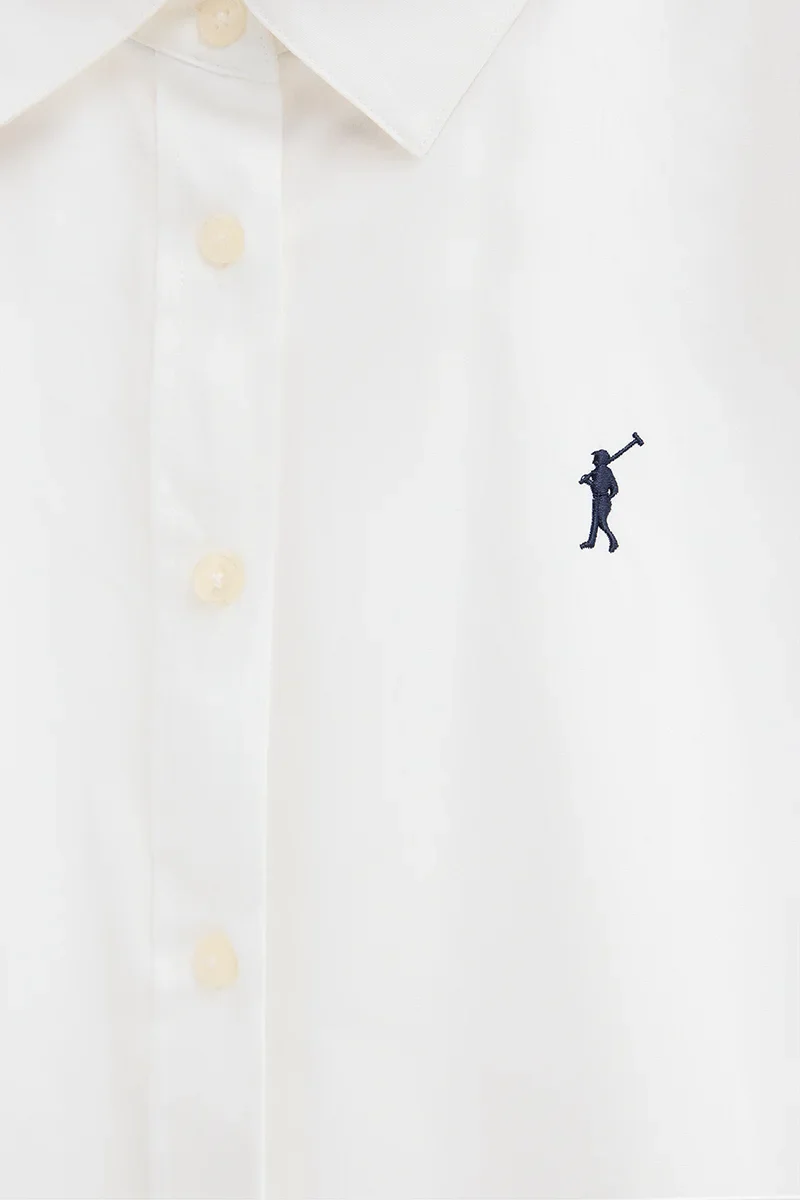White slim-fit poplin shirt with Rigby Go embroidery - Image 8