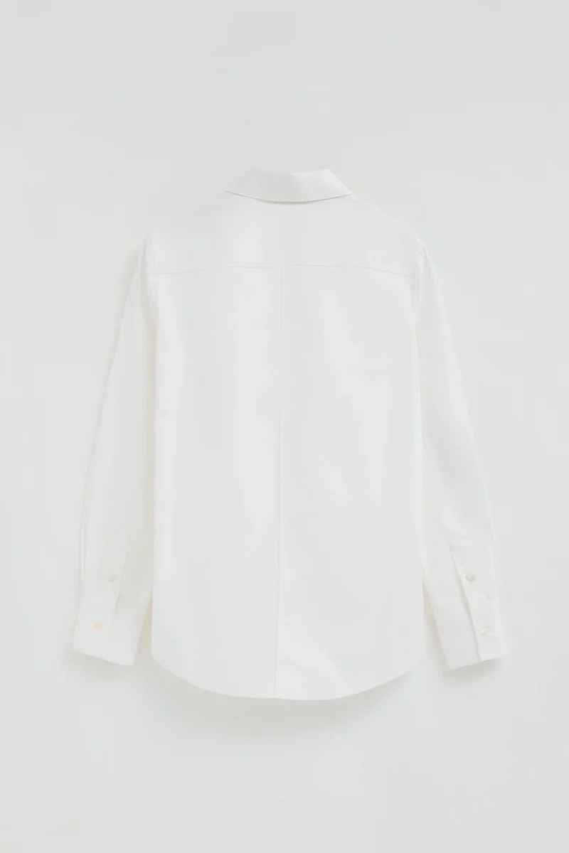 White slim-fit poplin shirt with Rigby Go embroidery - Image 9