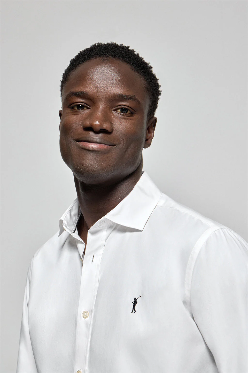 White slim-fit poplin shirt with Rigby Go embroidered logo - Image 2