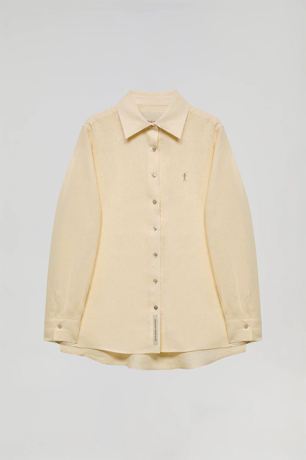 Beige linen shirt with Rigby Go embroidered detail - Image 12