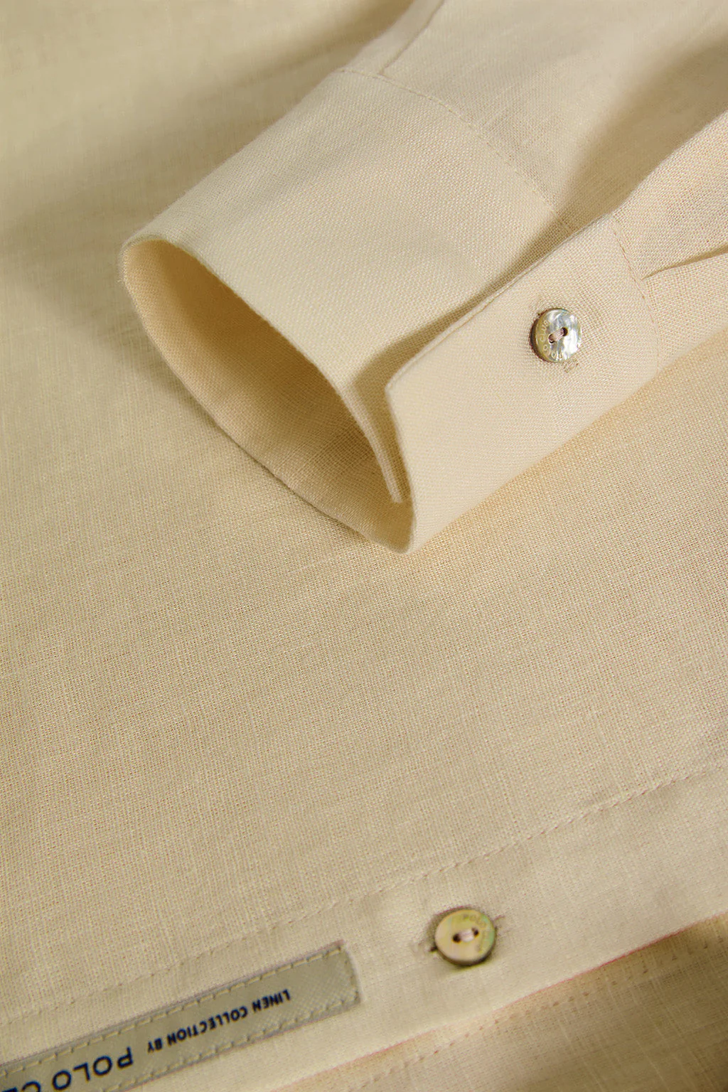 Beige linen shirt with Rigby Go embroidered detail - Image 9