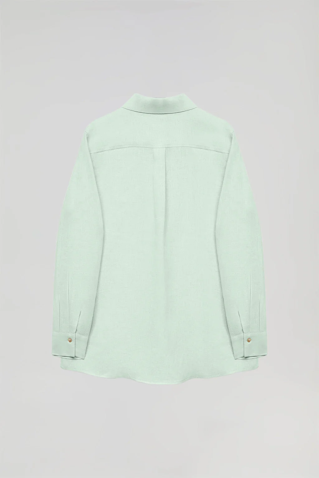 Dusty-green linen shirt with Rigby Go embroidered detail - Image 10