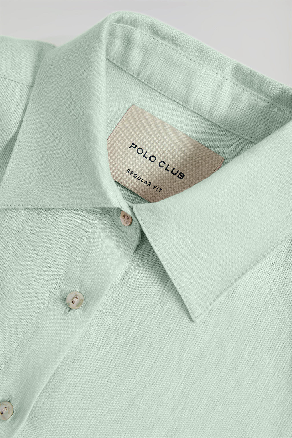 Dusty-green linen shirt with Rigby Go embroidered detail - Image 6