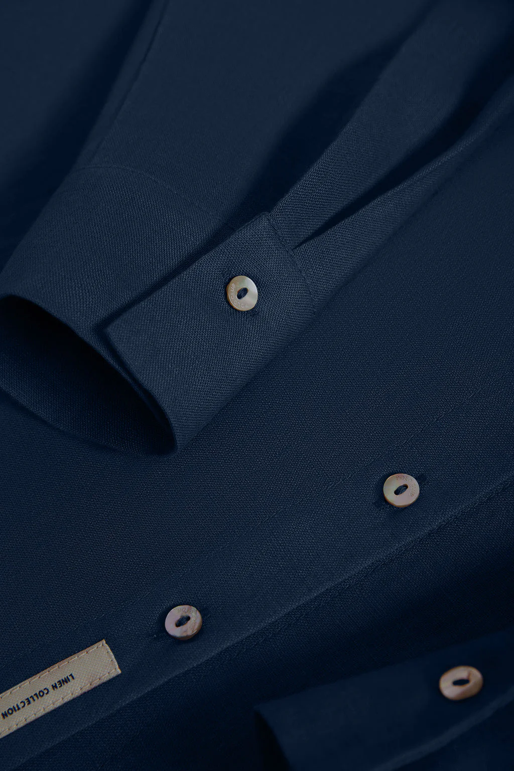 Navy-blue linen shirt with Rigby Go embroidered detail - Image 8