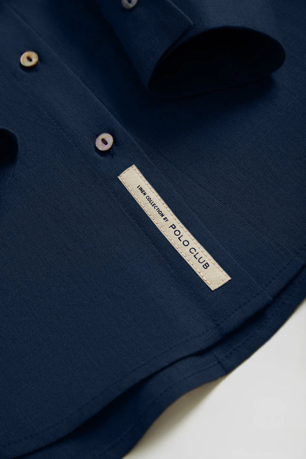 Navy-blue linen shirt with Rigby Go embroidered detail - Image 9