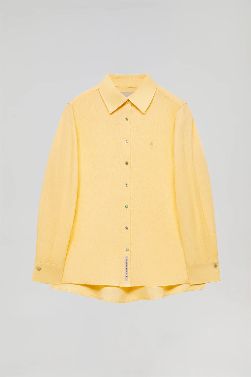 Dusty-yellow linen shirt with Rigby Go embroidered detail - Image 12
