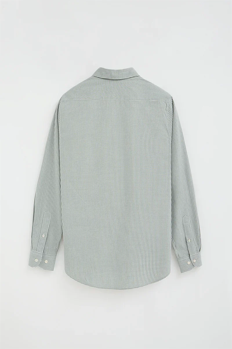 Green gingham shirt with slim fit and Rigby Go logo - Image 8