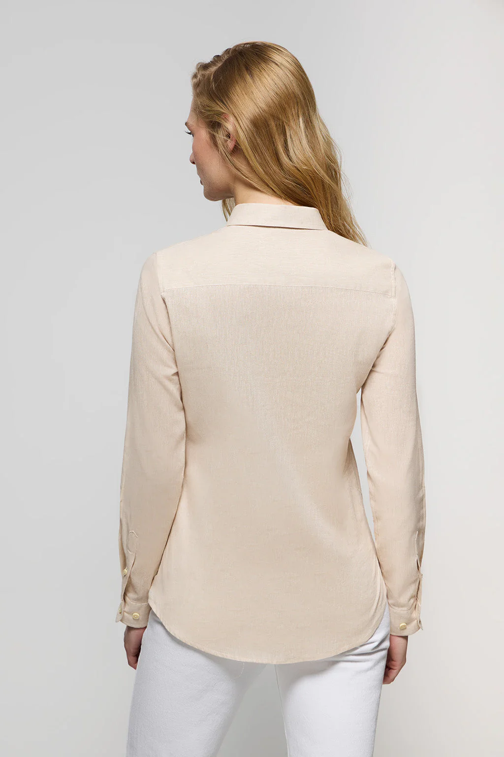 Beige linen and cotton shirt with Rigby Go embroidery - Image 5