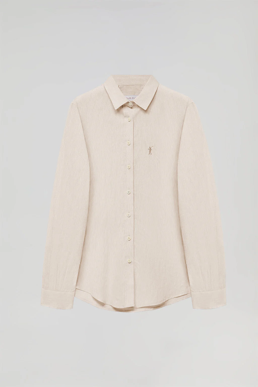 Beige linen and cotton shirt with Rigby Go embroidery - Image 6