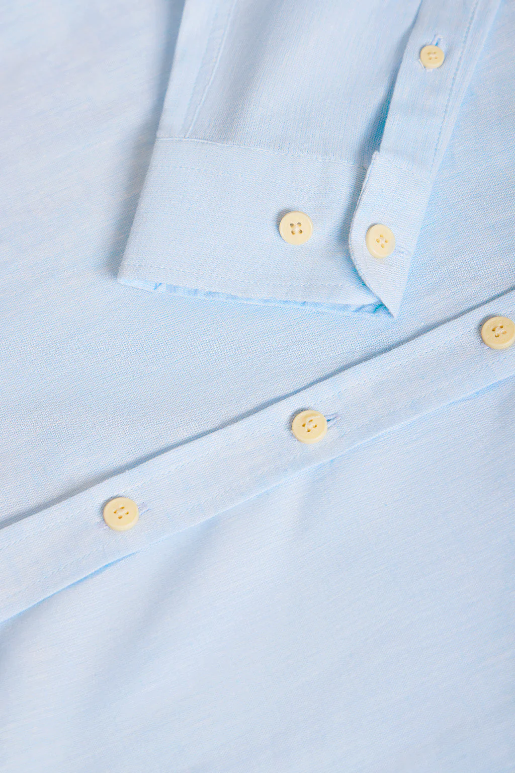 Sky-blue linen and cotton shirt with Rigby Go embroidery - Image 7