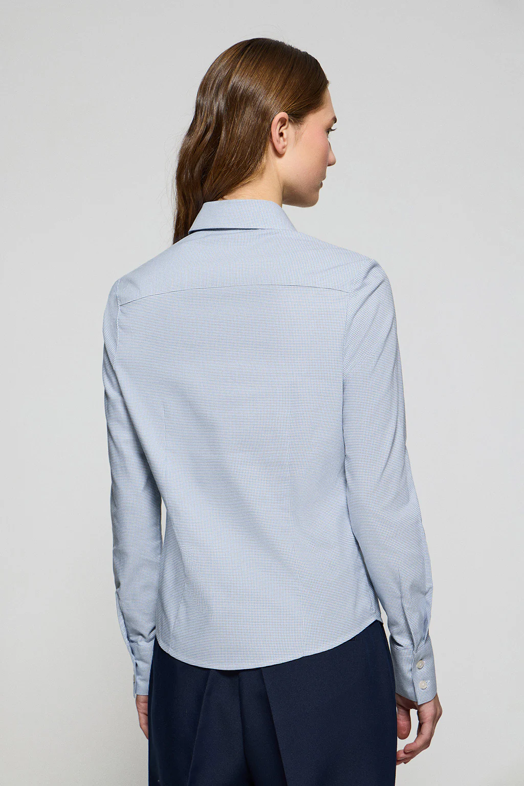 Blue houndstooth shirt with Rigby Go embroidery - Image 2