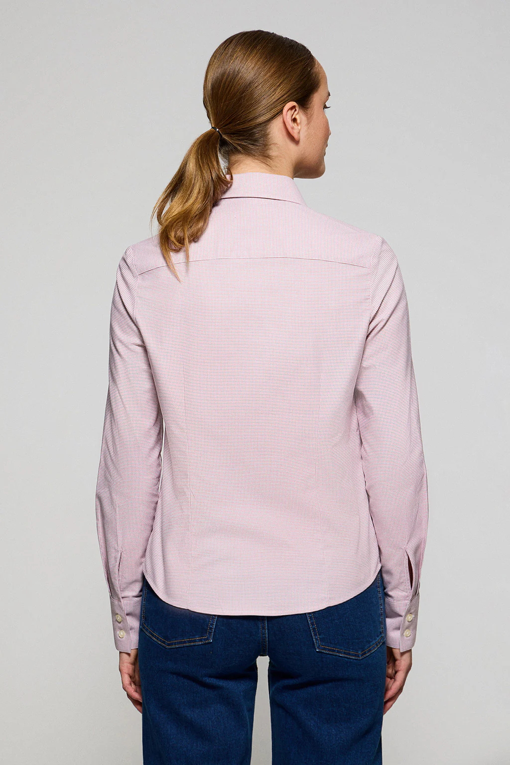 Pink houndstooth shirt with Rigby Go embroidery - Image 2