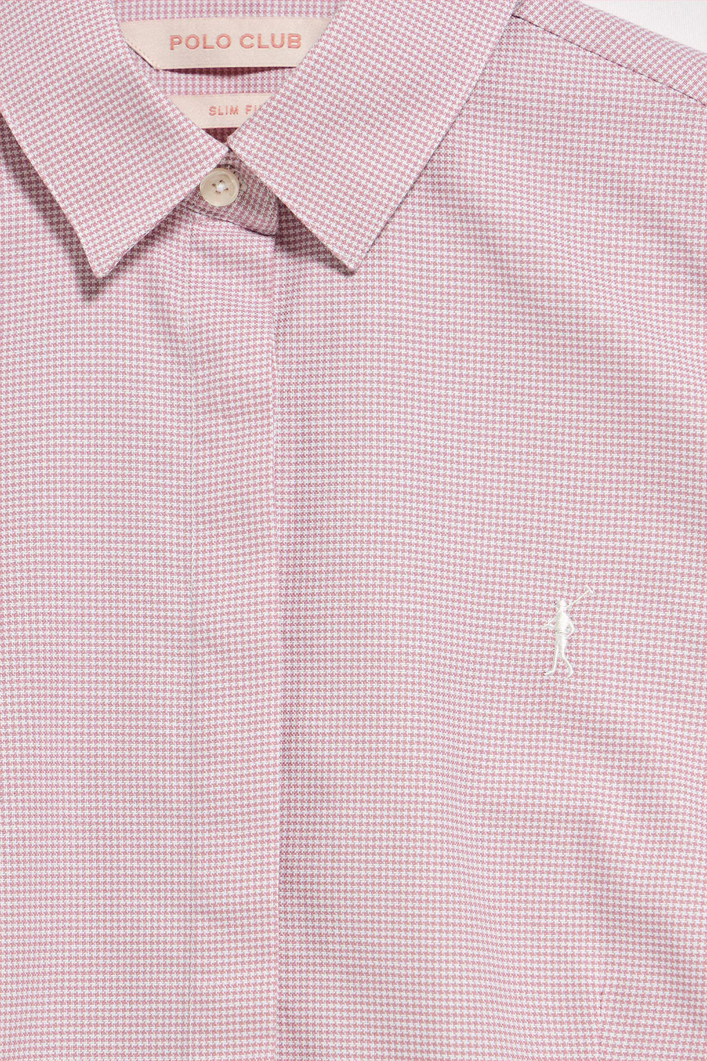 Pink houndstooth shirt with Rigby Go embroidery - Image 6