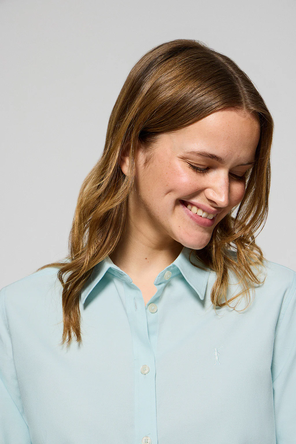 Aqua regular-fit Oxford shirt with Rigby Go logo - Image 3