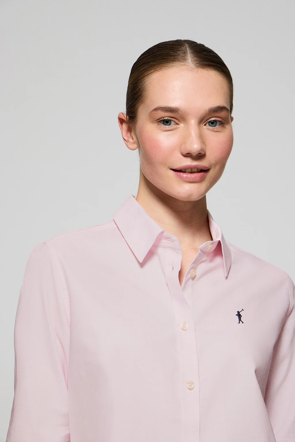 Pink regular-fit Oxford shirt with Rigby Go logo - Image 3