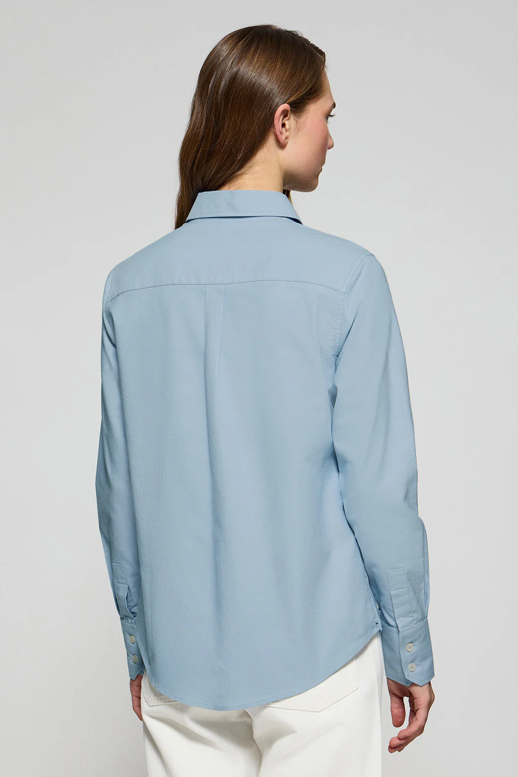 Sky-blue regular-fit Oxford shirt with Rigby Go logo - Image 2