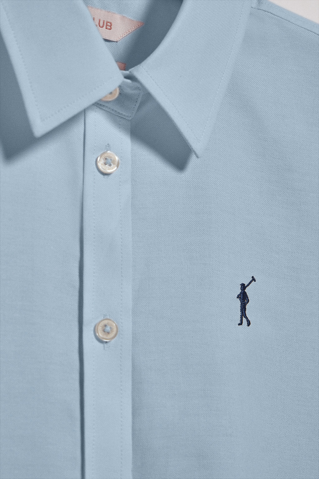 Sky-blue regular-fit Oxford shirt with Rigby Go logo - Image 6