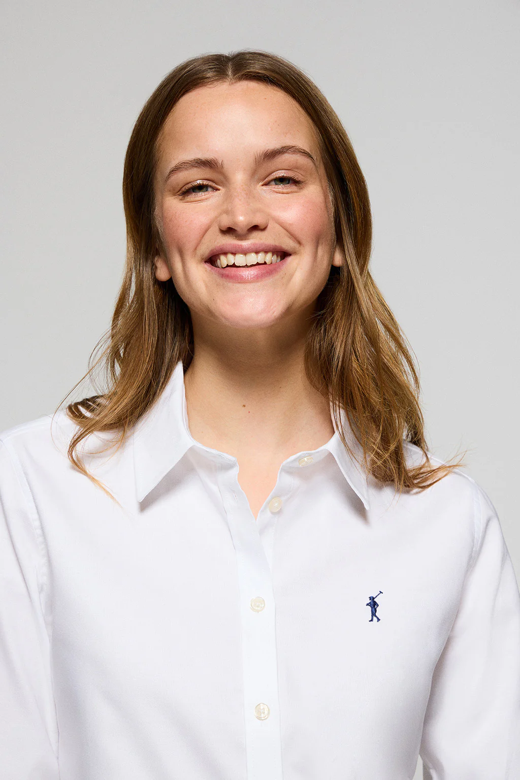 White regular-fit Oxford shirt with Rigby Go logo - Image 3