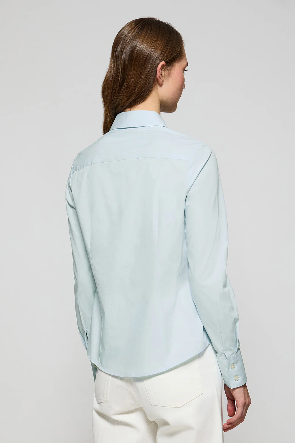 Aqua slim-fit poplin shirt with Rigby Go embroidered logo - Image 2