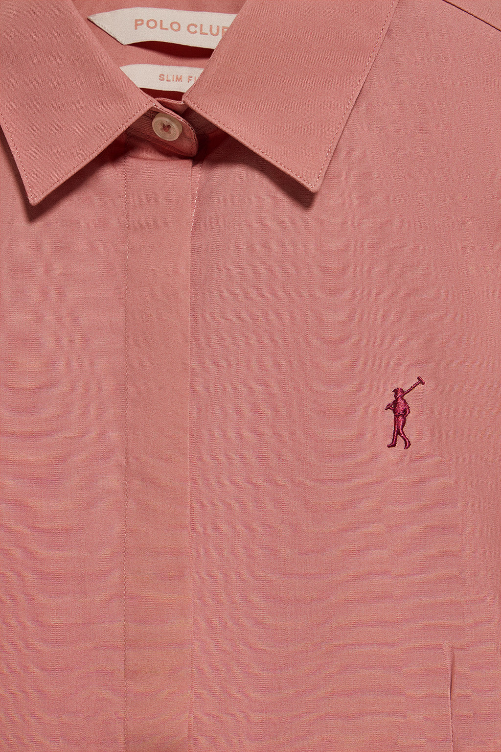 Coral slim-fit poplin shirt with Rigby Go embroidered logo - Image 6