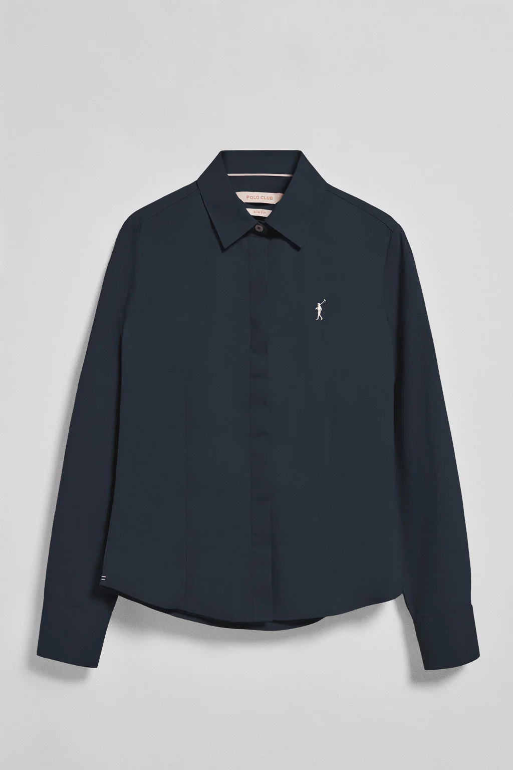 Navy-blue slim-fit poplin shirt with Rigby Go embroidered logo - Image 7