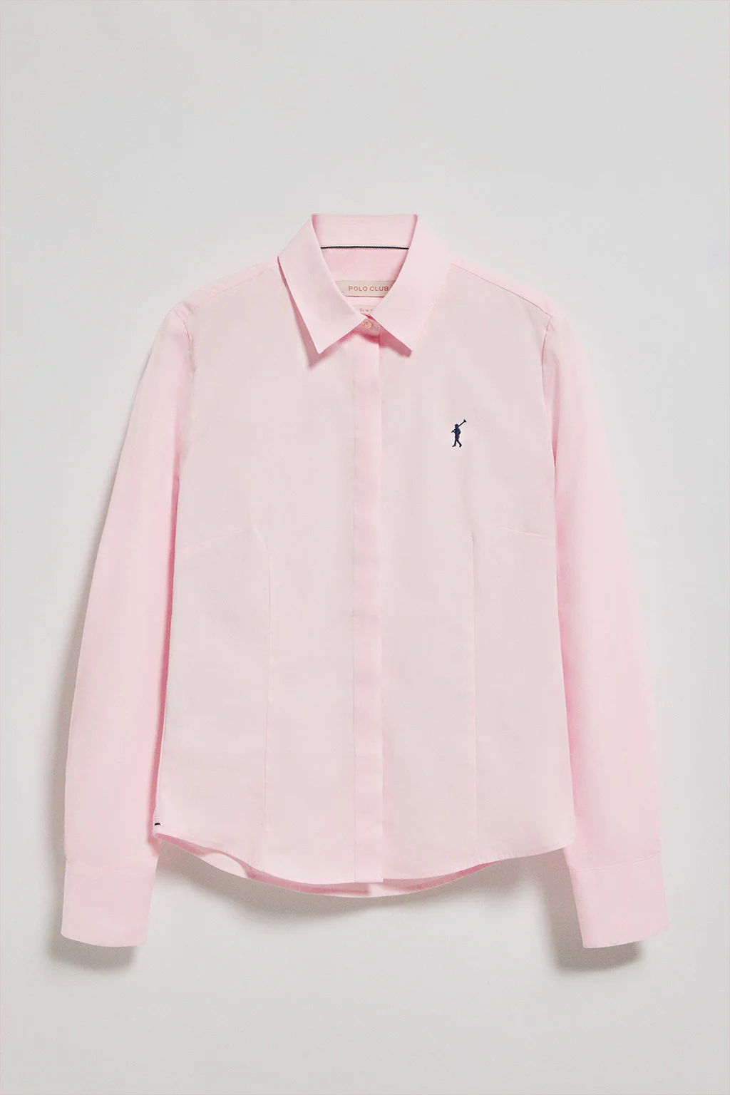 Pink slim-fit poplin shirt with Rigby Go embroidered logo - Image 5