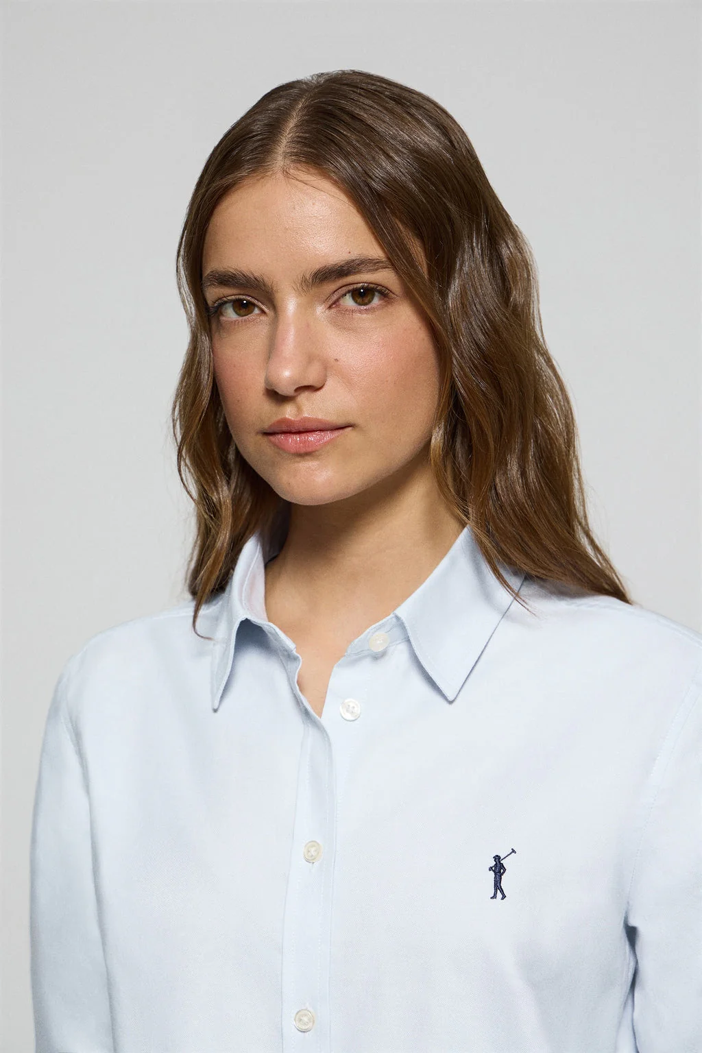 Sky-blue Oxford shirt with Rigby Go embroidered logo - Image 2