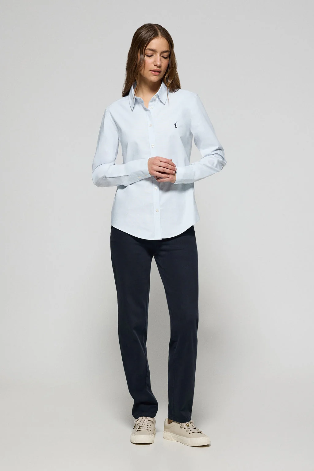 Sky-blue Oxford shirt with Rigby Go embroidered logo - Image 3