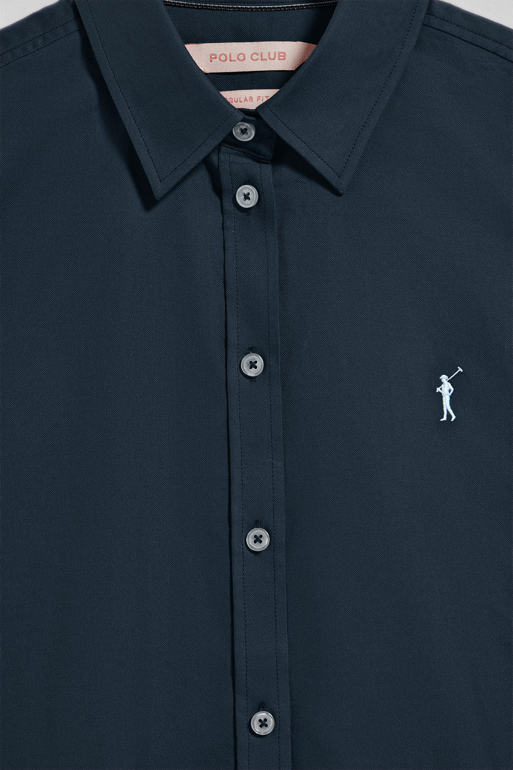Navy-blue Oxford shirt with Rigby Go embroidered logo - Image 6