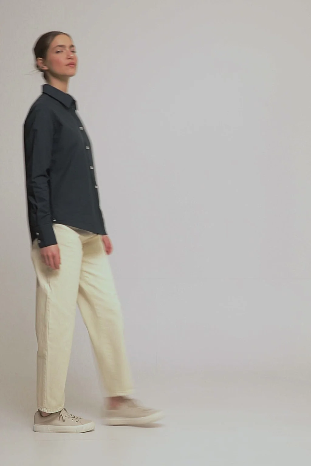 Navy-blue Oxford shirt with Rigby Go embroidered logo - Image 9