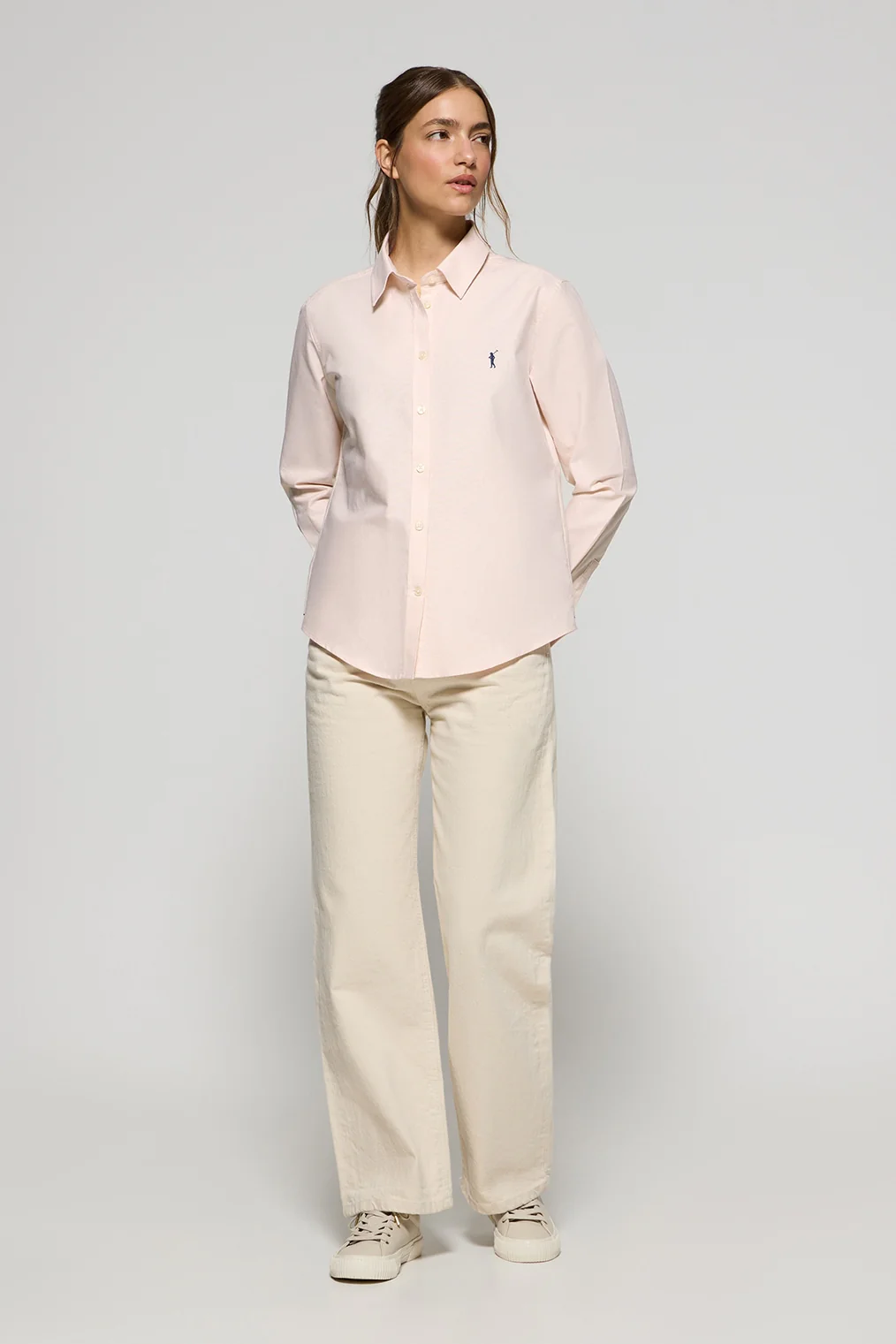 Pale-pink Oxford shirt with Rigby Go embroidered logo - Image 4
