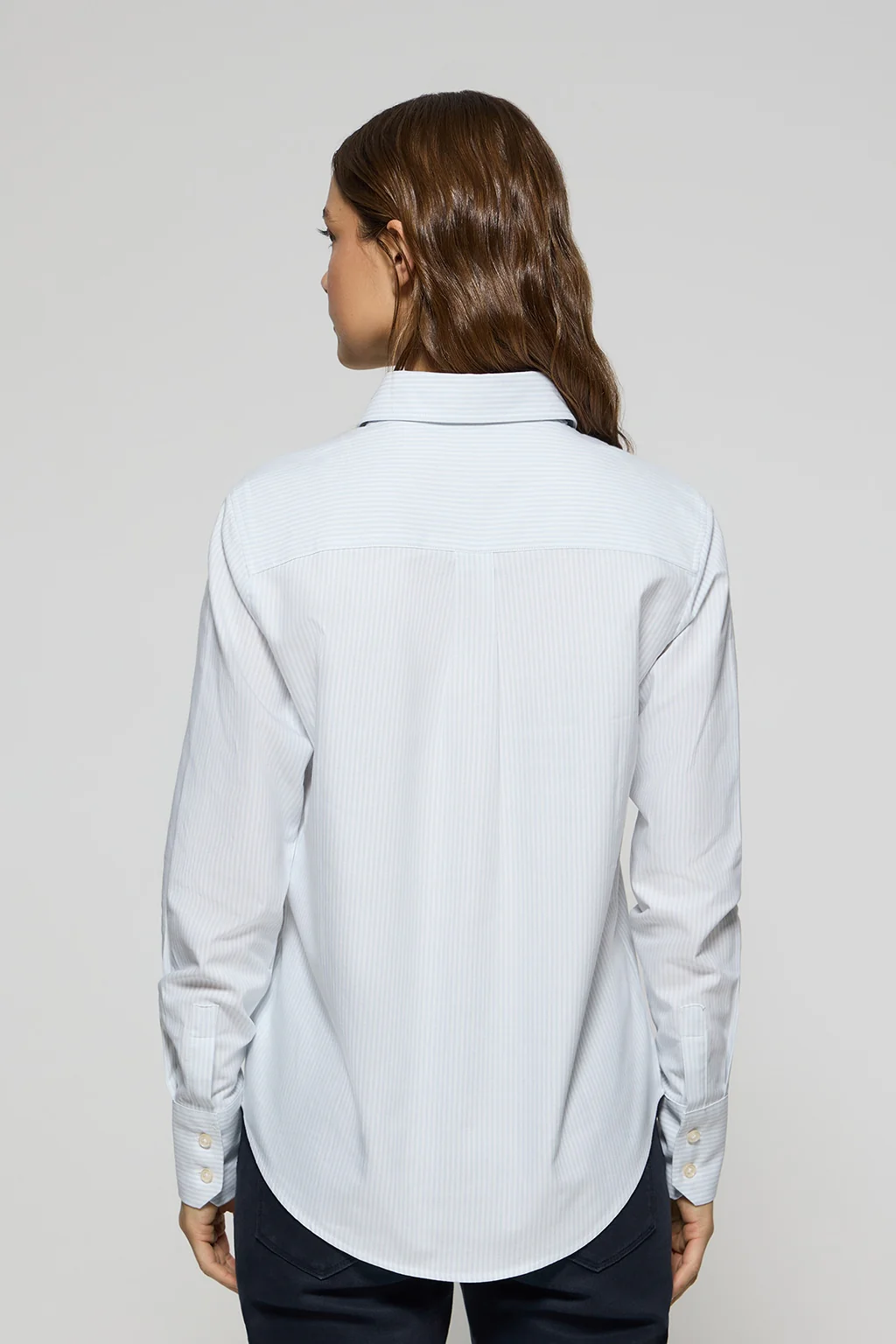 Blue striped Oxford shirt with Rigby Go logo - Image 2