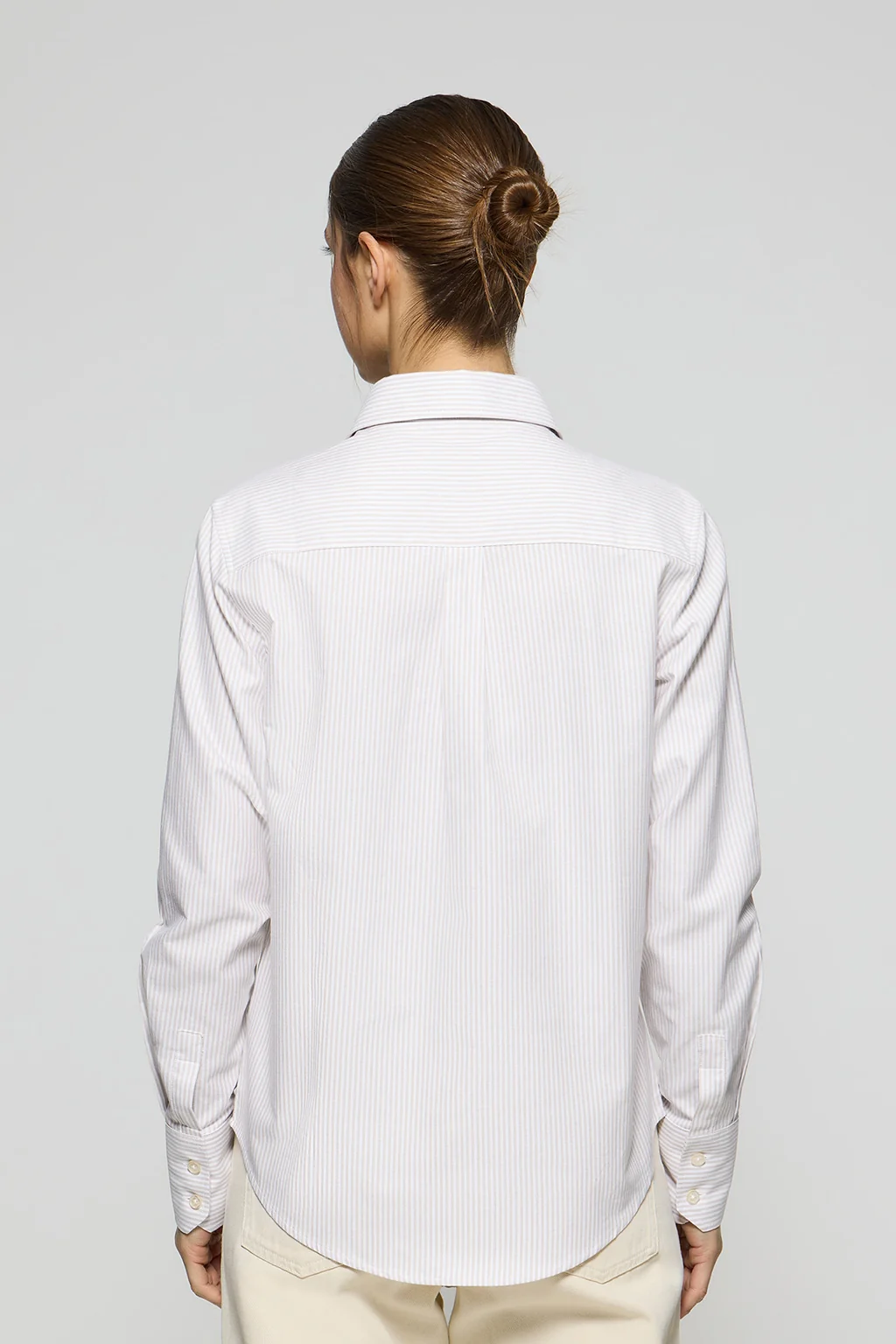 Brown striped Oxford shirt with Rigby Go logo - Image 2