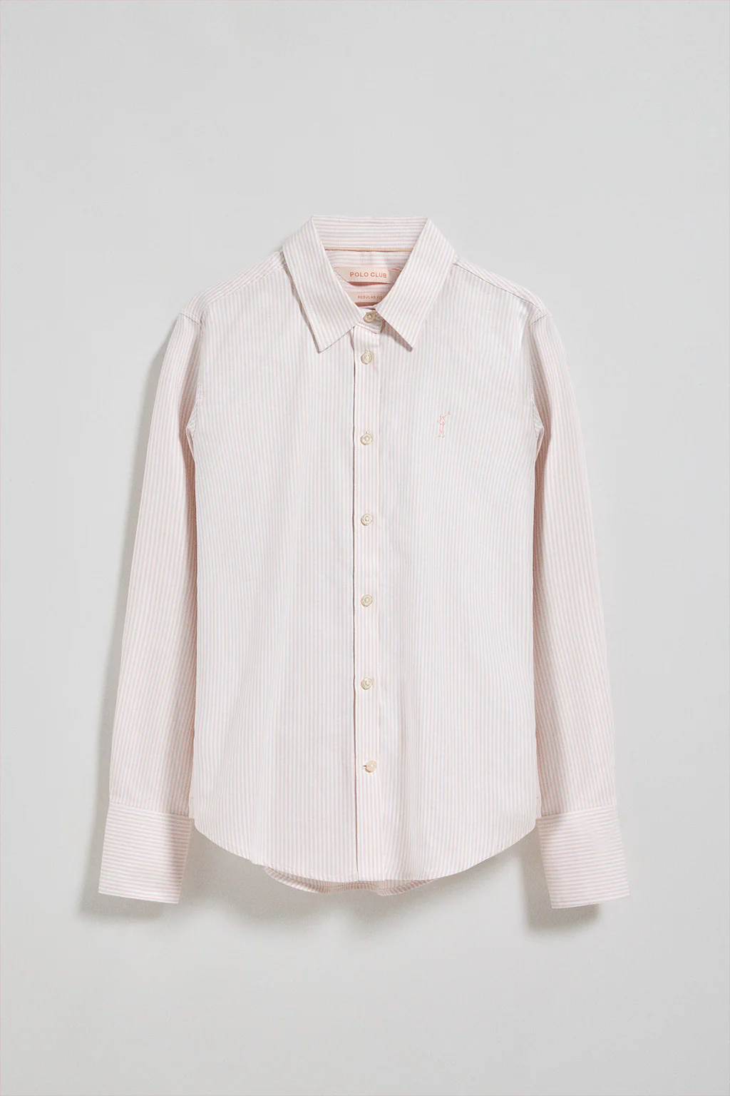 Pink striped Oxford shirt with Rigby Go logo - Image 5