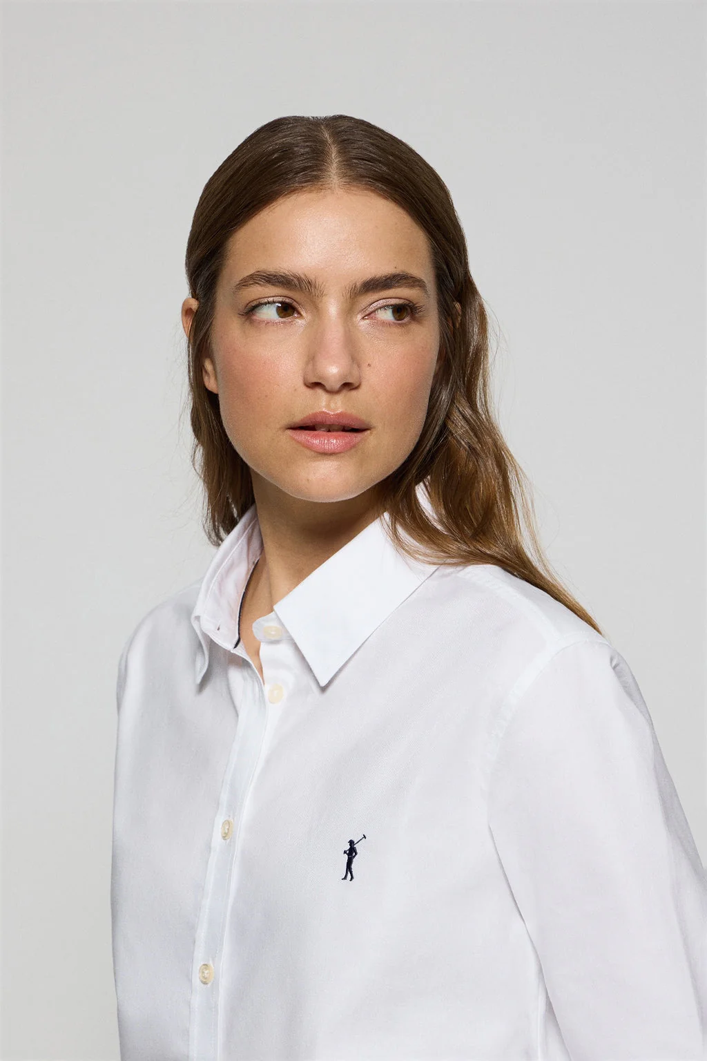 White Oxford shirt with Rigby Go embroidered logo - Image 2
